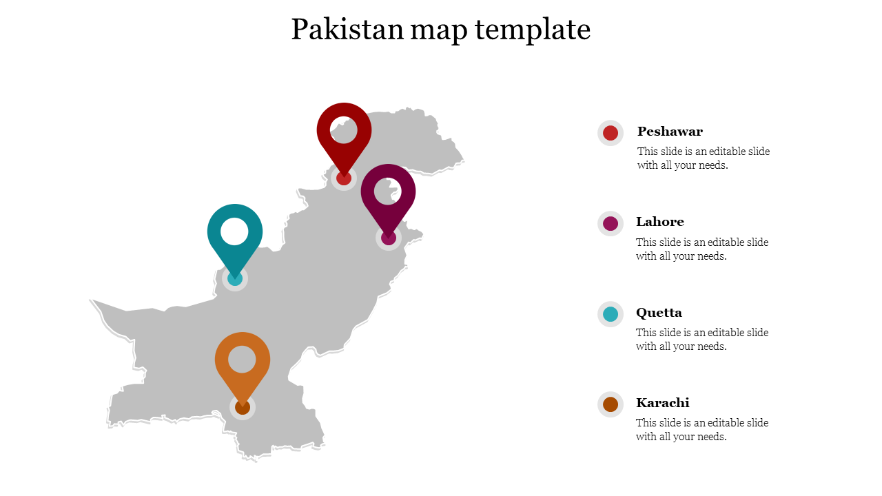 Pakistan map template  